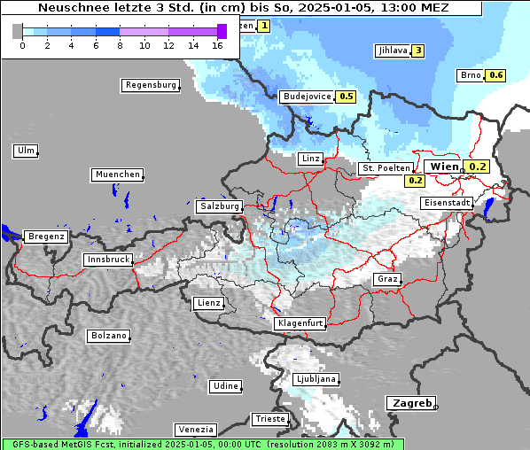 Neuschnee, 5. 1. 2025