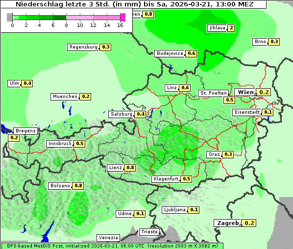 Niederschlag, 21. 3. 2026