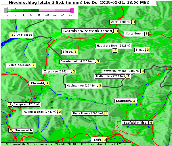 Niederschlag, 21. 8. 2025