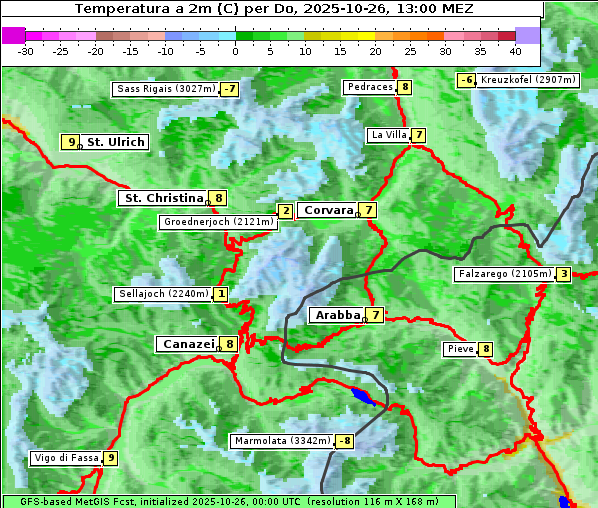 Temperatur, 26. 10. 2025