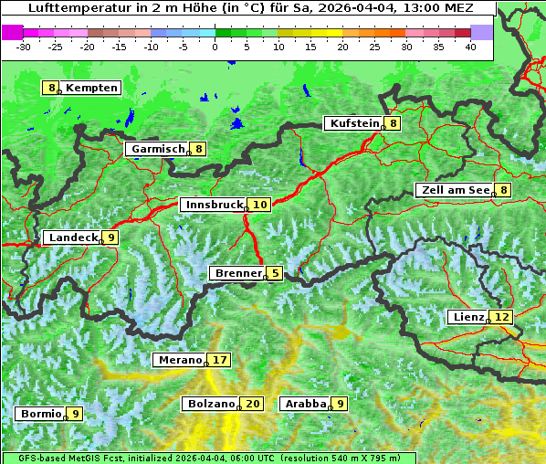 Temperatur, 4. 4. 2026