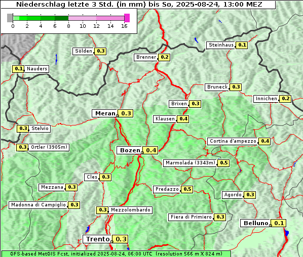 Niederschlag, 24. 8. 2025