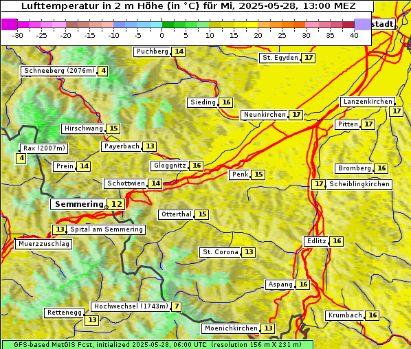 Temperatur, 28. 5. 2025