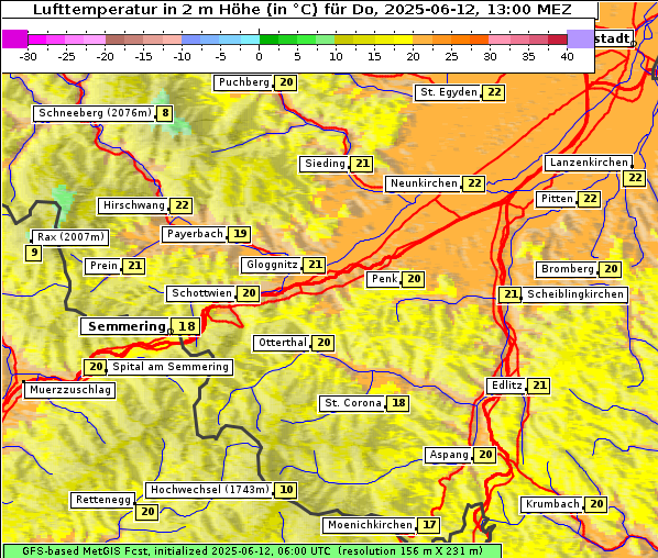 Temperatur, 12. 6. 2025