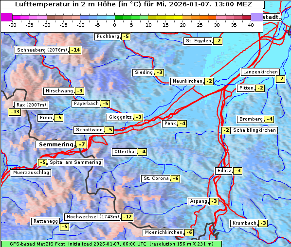 Temperatur, 7. 1. 2026