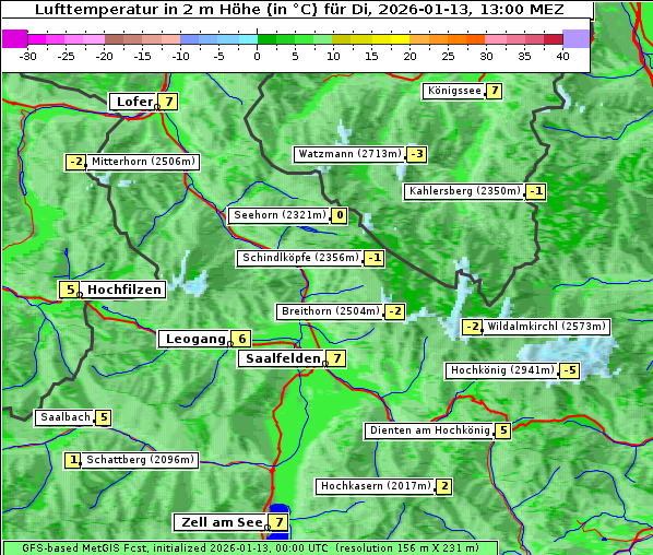 Temperatur, 13. 1. 2026