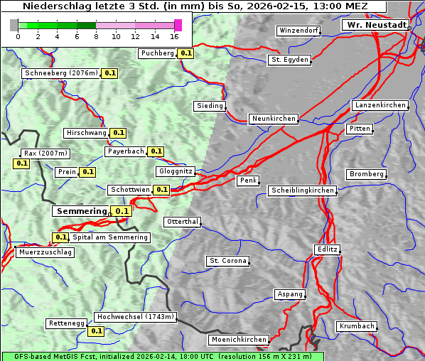 Niederschlag, 15. 2. 2026