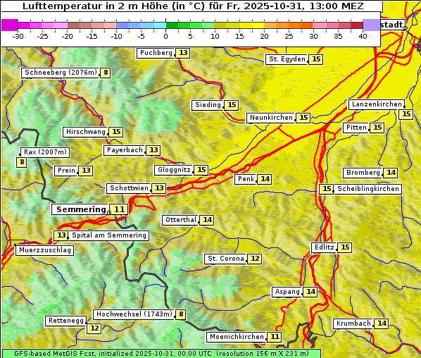 Temperatur, 31. 10. 2025