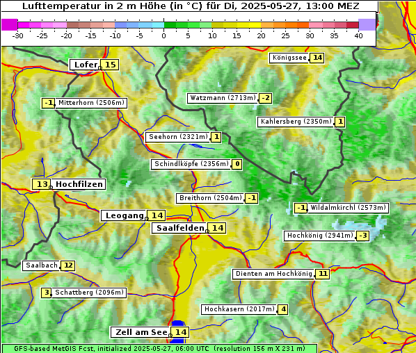 Temperatur, 27. 5. 2025