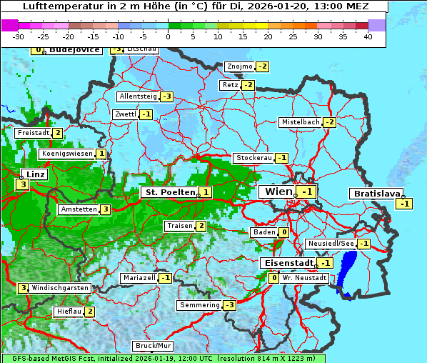 Temperatur, 20. 1. 2026