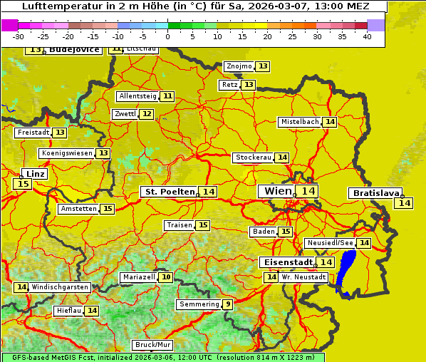 Temperatur, 7. 3. 2026