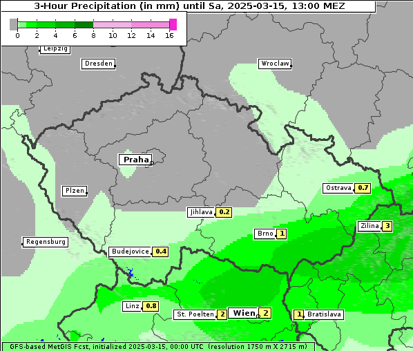 Niederschlag, 15. 3. 2025