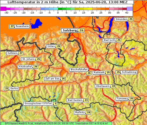 Temperatur, 28. 6. 2025