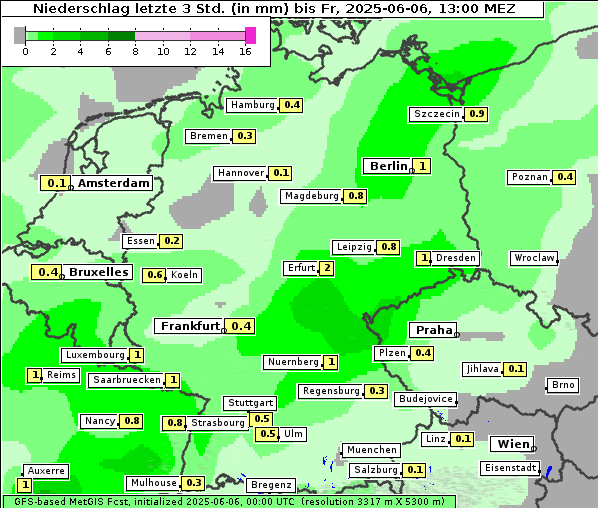 Niederschlag, 6. 6. 2025