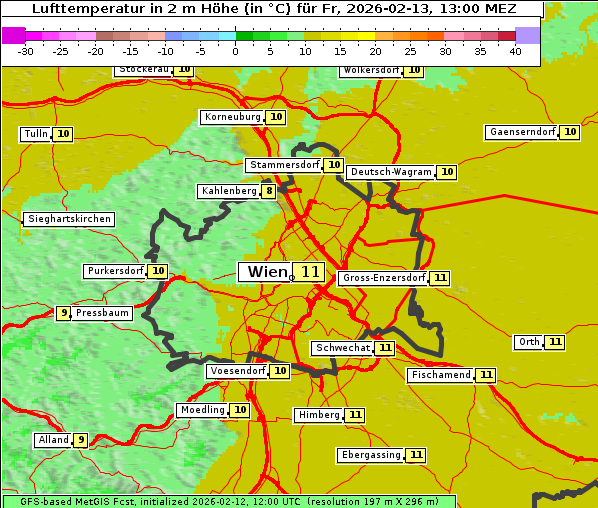 Temperatur, 13. 2. 2026
