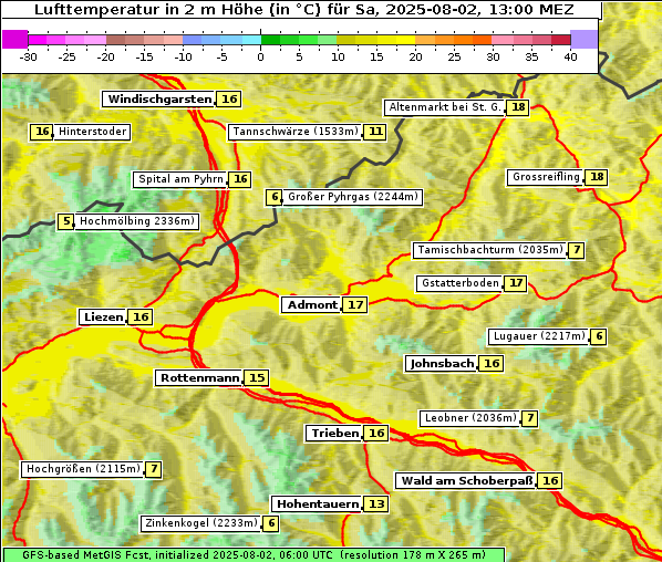 Temperatur, 2. 8. 2025