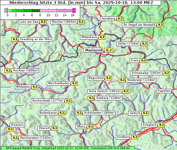 Niederschlag, 18. 10. 2025