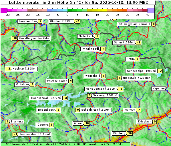 Temperatur, 18. 10. 2025