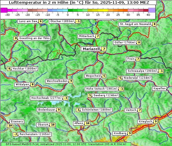 Temperatur, 9. 11. 2025