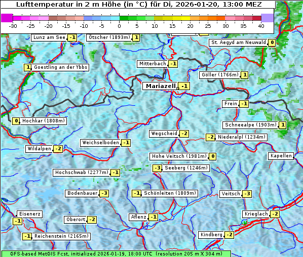 Temperatur, 20. 1. 2026