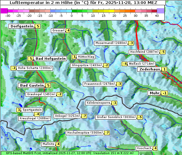 Temperatur, 28. 11. 2025