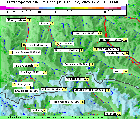 Temperatur, 21. 12. 2025