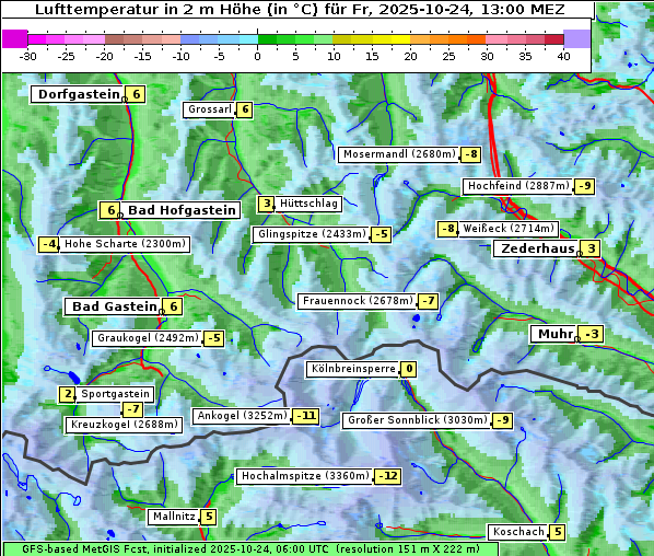 Temperatur, 24. 10. 2025
