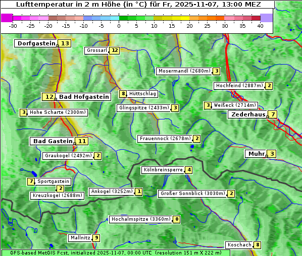 Temperatur, 7. 11. 2025