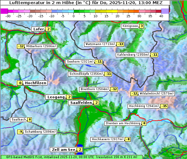 Temperatur, 20. 11. 2025