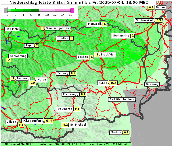 Niederschlag, 4. 7. 2025