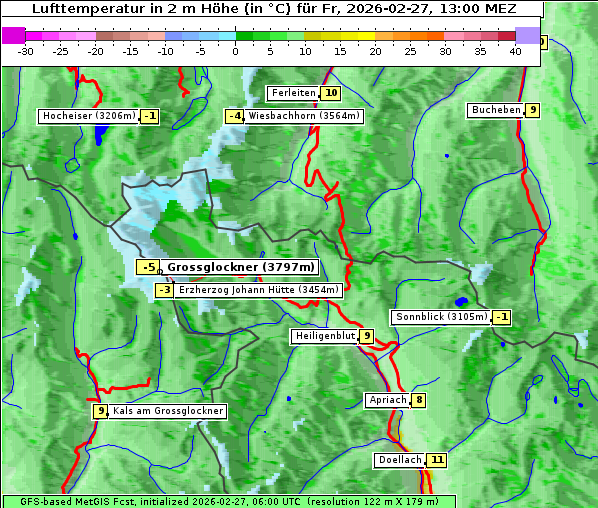 Temperatur, 27. 2. 2026