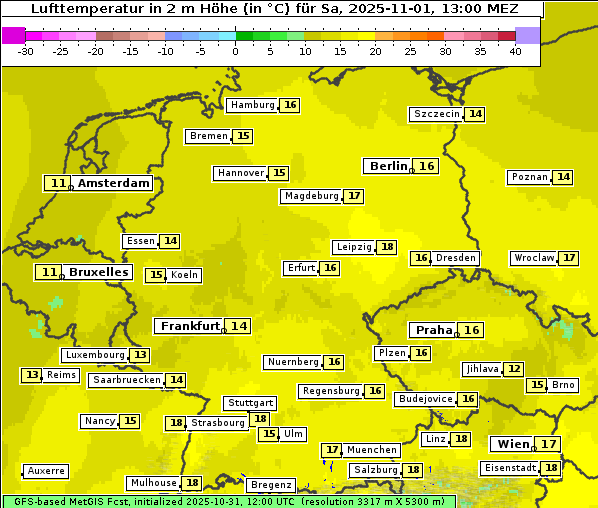 Temperatur, 1. 11. 2025