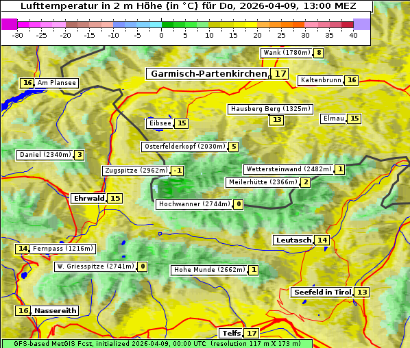 Temperatur, 9. 4. 2026