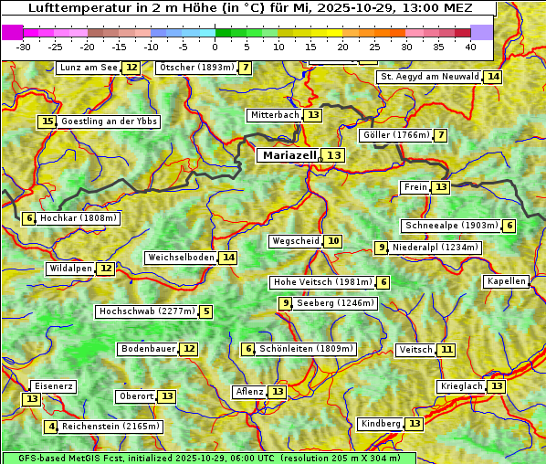 Temperatur, 29. 10. 2025
