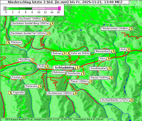 Niederschlag, 21. 11. 2025