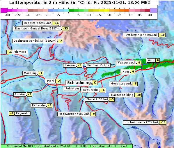 Temperatur, 21. 11. 2025