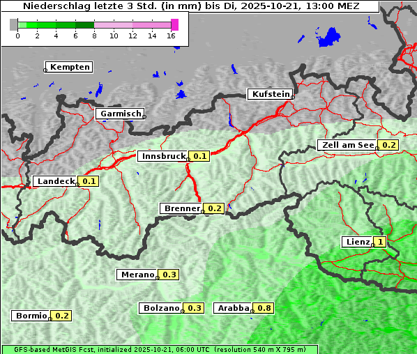 Niederschlag, 21. 10. 2025