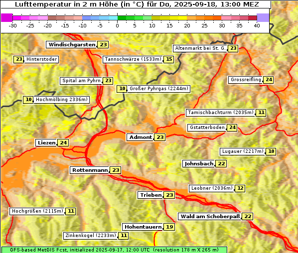 Temperatur, 18. 9. 2025