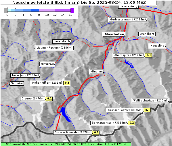Neuschnee, 24. 8. 2025