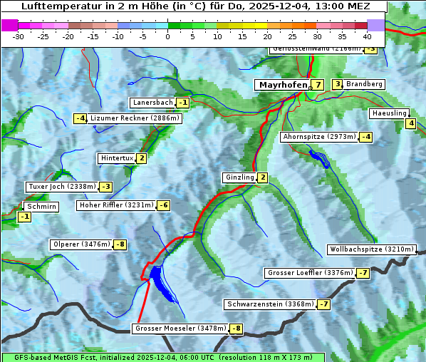 Temperatur, 4. 12. 2025