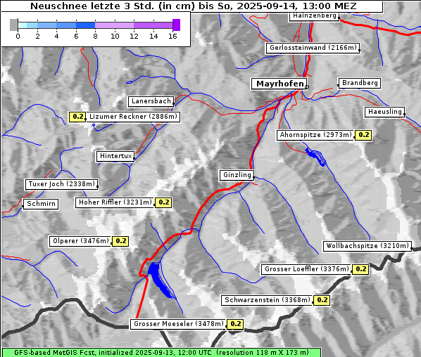Neuschnee, 14. 9. 2025