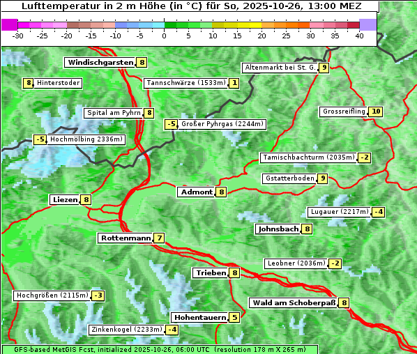 Temperatur, 26. 10. 2025