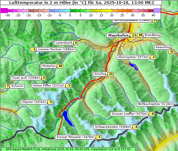 Temperatur, 18. 10. 2025