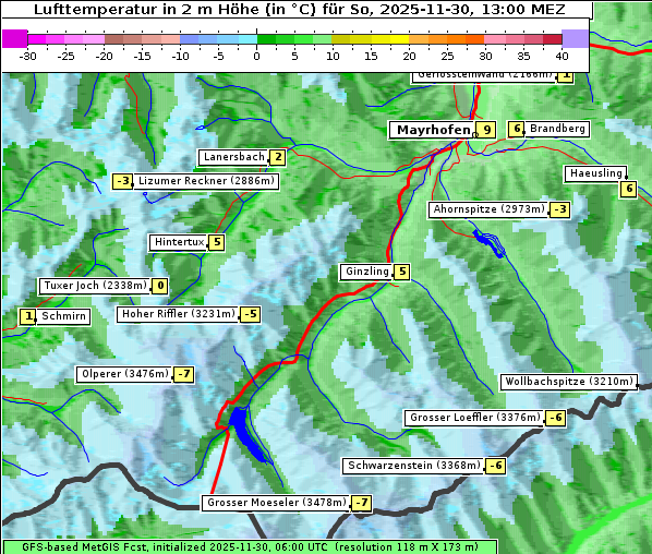 Temperatur, 30. 11. 2025