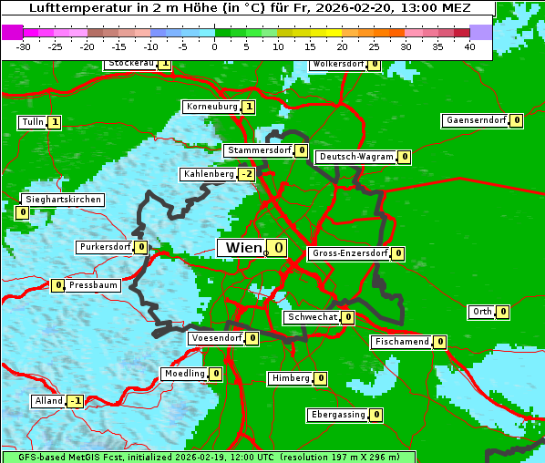 Temperatur, 20. 2. 2026
