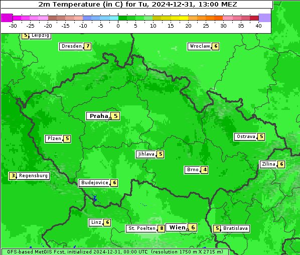 Temperatur, 31. 12. 2024