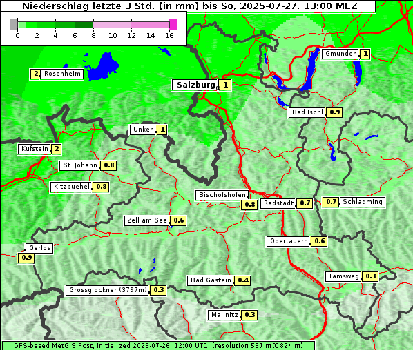 Niederschlag, 27. 7. 2025