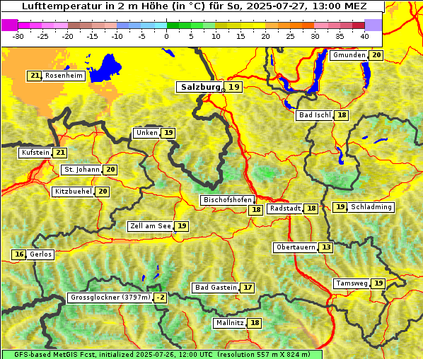 Temperatur, 27. 7. 2025