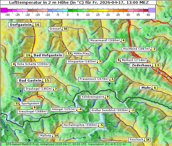 Temperatur, 17. 4. 2026