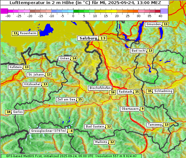 Temperatur, 24. 9. 2025